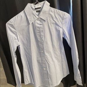 Theory light blue pinstripe blouse